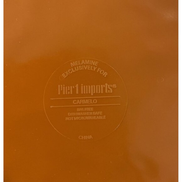 Pier 1 Imports Carmelo Melamine Serving Platter Plate 18” X 12” Orange Crackle - Picture 3 of 5